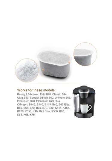 Reedark 6'lı Kahve Makinesi Filtresi Seti - Aktiv Karbonlu - Kirlilik, Kalsiyum Ve Kloru Temizleyen - Keurig Ve Diğer Modeller İçin Uyumlu Diğer