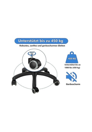 5'li Ofis Koltuğu Tekerlekleri - Oyuncu Koltukları, Döner Koltuklar Ve Pr İçin 11 Mm / 22 Mm Sert Zemin Yedek Tekerlekleri Diğer