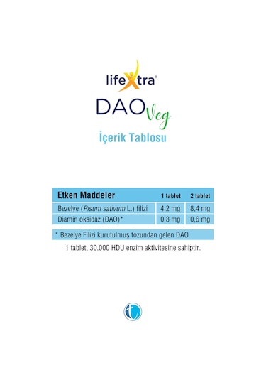 Lifextra Dao Veg Takviye Edici Gıda 60 Tablet