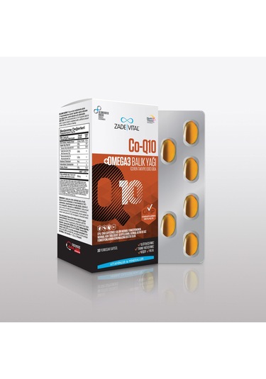 Zade Vital Koenzim Q10 Omega 3 Blister 30 Kapsül