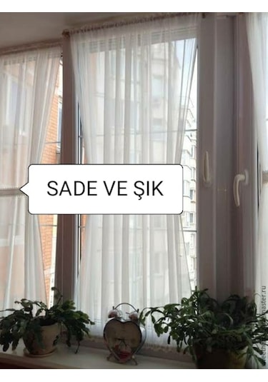 Çubuklu Briz Perde Mutfak Kapi Camları Için Düz Ultra Briz Tül (372277956)