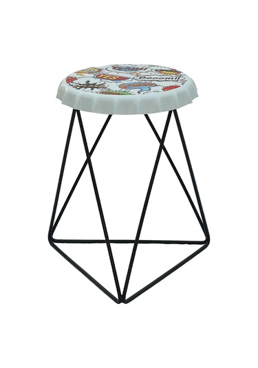 Boom Metal Tabure Beyaz