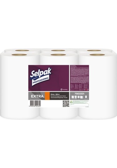 Selpak Professional Extra Sensörlü Dispenser Rulo Havlu 6'lı 21 CM – 135 M