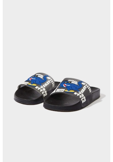 Defacto Erkek Çocuk Desenli Yüksek Taban Terlik F0035a825smbk23 Siyah