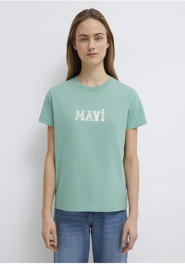Mavi - Mavi Baskılı Yeşil Tişört 1612232-71480 Yeşil