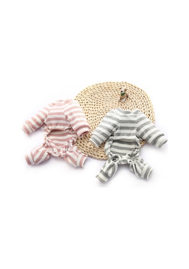 Geeksen Köpek Ev Giyimi Yazlık, Yumuşak Kumaş, Konforlu Uyku Giysisi, Gri, Büyüklük L, Evde Kullanıma İdeal, Bichon-teddy Dostu