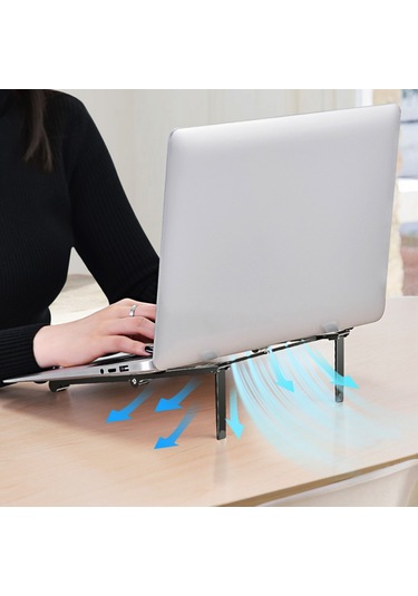 Yunboo Ergonomik Katlanır Laptop Standı - Tüm Telefon Ve Tabletler İçin Kaymaz Tabanlı Alüminyum Dizüstü Bilgisayar Tutucu