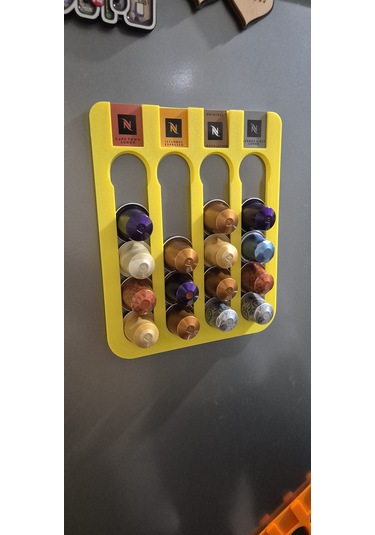 Kapsül Kahve Standı Buzdolabı Için Mıknatıslı 20 Kapsül Kapsül Tutucu Beyaz Renk Sarı