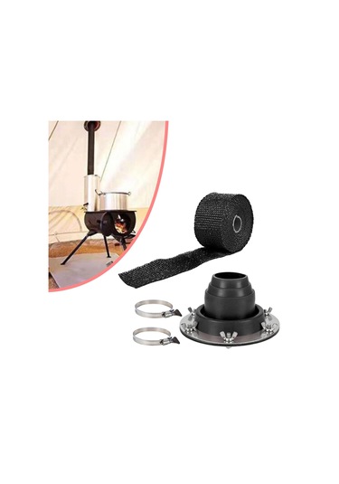 Suntek Çadır Soba Jack Baca Silikon Anti Haşlanma Koruma Siyah Siyah