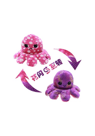 Monyee Çift Taraflı Devriye Oynatabilir Ahtapot Bebek Yüz Değiştirme Oyuncak Yumuşak Peluş Oyuncağı 11-20cm Toptan Satış Diğer