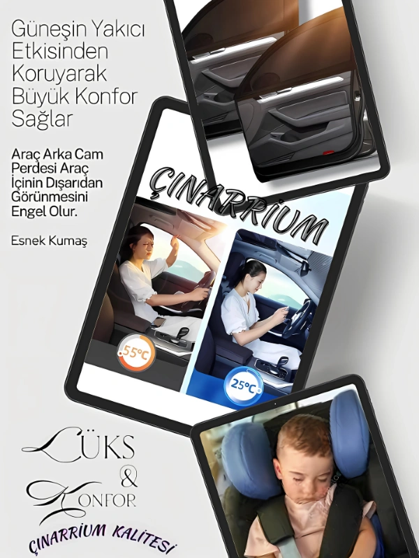 Peugeot 208 Uyumlu Özel 2'li Oto Yan Cam Güneşliği, Arka Cam Güneşliği/perde