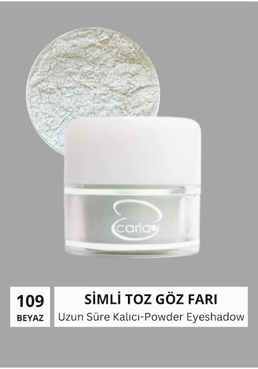 Carla Toz Göz Farı Beyaz Powder Eyeshadow White 25 G 109 Beyaz