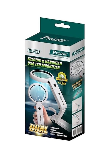 Proskit Ma-025 Katlanabilir Masa Ve El Tip Büyüteç Usb Ledli