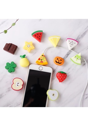 Kablo Koruyucu Sevimli Karakterler Figürlü Silikon Kopmaya Dayanıklı - Bal Kabağı İthalatçı Garantil