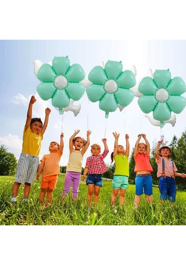 Papatya Folyo Balon 77x66 Cm Makaron Su Yeşili Parti Kutlama Seti