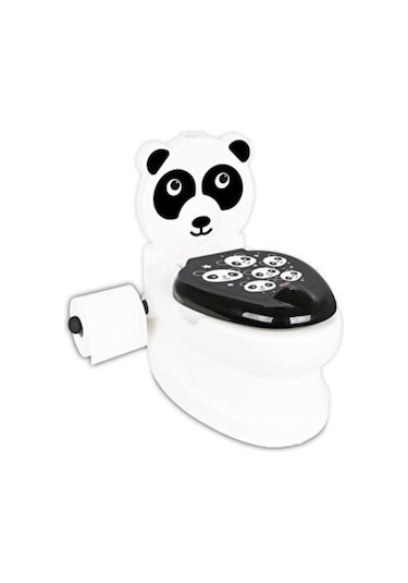 Pilsan Eğitici Panda Çocuk Klozet Lazımlık Beyaz - Siyah