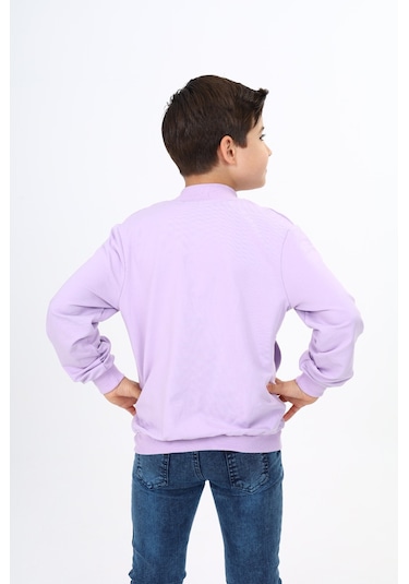 Toontoy Erkek Çocuk Baskılı Hırka Lila