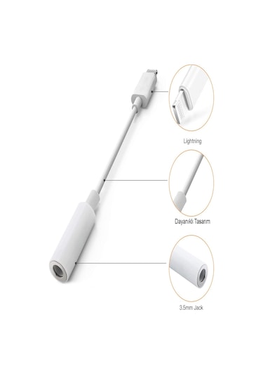 Lightning To Aux 3.5mm Kulaklık Dönüştürücü Çevirici