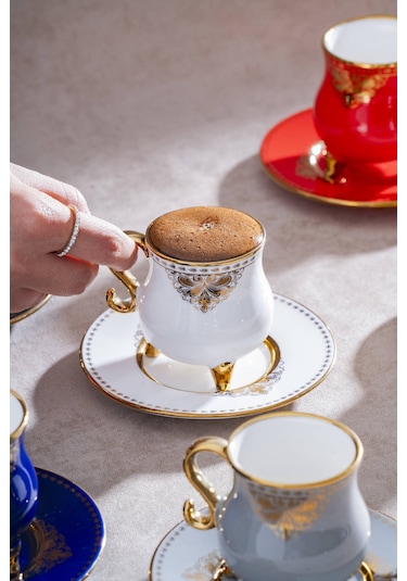 Acar Hemera 6 Kişilik Porselen Kahve Fincanı Takımı SCT-21-0240