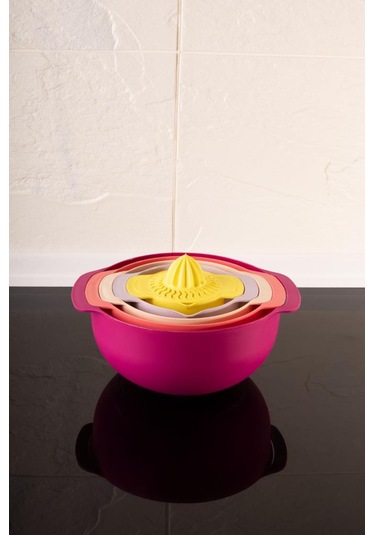 Easy Mix Süzgeçli Karıştırma Kabı Ve Limon Sıkacağı 6'lı Set Çok Renkli