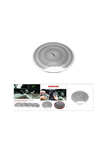 Reedark Mercedes Benz E W213/c W205/glc 2015-2017 Kapı Hoparlör Ağı, Paslanmaz Çelik Parlak, 4'lü Set, Kolay Kurulum
