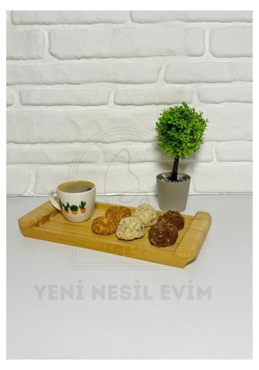 Doğal Bambu Sunum Tepsisi Servis Tabağı, Çok Amaçlı Ahşap Tepsi 28x13 Cm Bambu
