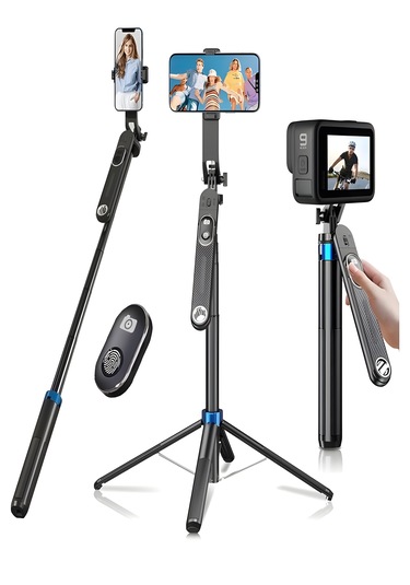 360 Ayarlanabilir Bluetooth Kumandalı 180 Cm Telefon Tripod Android İos Gopro Uyumlu