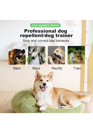 Moveevo P9 Akıllı Ultrasonik Köpek Havlama Önleyici Şarjlı Led'li Eğitim Cihazı - İç/dış Mekan