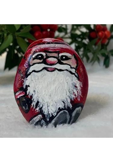 Uretti - Belkıs 8188 - El Yapımı Doğal Taş Yılbaşı Temalı Magnet - 4 X 6 Cm