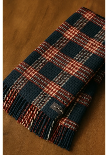 Dinarsu Cozy Life Tv Battaniyesi Kırmızı - Lacivert