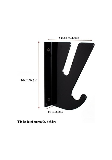 Depolama Kancalı Kaykaylar İçin Duvara Monte Vitrin 2pcs Siyah