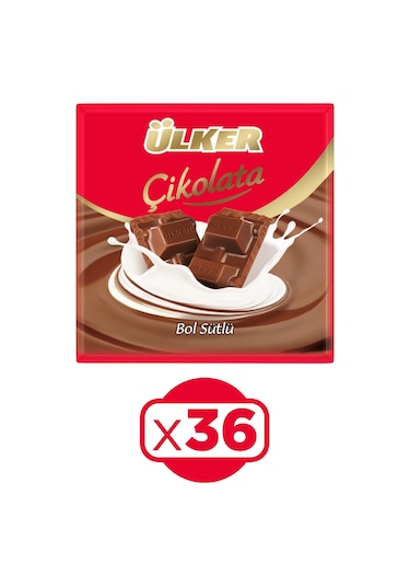Ülker Sütlü Kare Çikolata 36 x 60 G