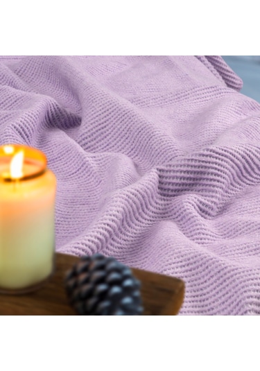 Pamuk Battaniye Tek Kişilik Tv Battaniyesi 150x200cm Eflatun