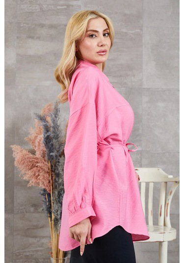 İp Kemerli Gömlek Pembe