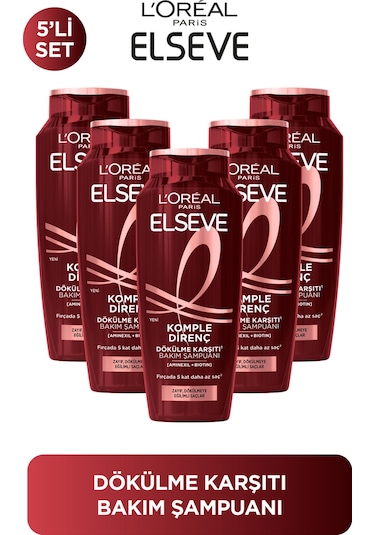 ELSEVE 5'li L'Oréal Paris Elseve Komple Direnç Dökülme Karşıtı Bakım Şampuanı 400 ml