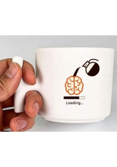 Kahve Loading - T Kulp Kupa 1 Beyaz