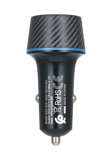 Yifomall Araç Şarj Cihazı, 2 Usb Port, Hızlı Şarj Teknolojisi, 5v/2.4a, Surge Koruma, Led Işık, Siyah, 12-24v Giriş