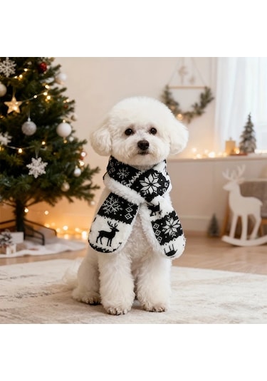 Elmpaly Kırmızı Desenli Sıcak Yumuşak Köpek Atkı Kazak Yelek Kışlık Küçük Orta Büyük