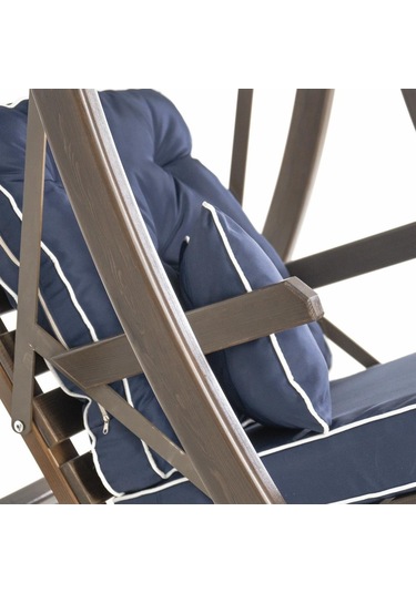 Teras Tekli Ladin Ahşap Salıncak Dış Mekan Bahçe, Teras Salıncağı -lacivert Lacivert