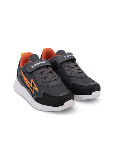 Slazenger KAOR KTN Çocuk Cırt Cırtlı Koyu Gri Günlük Spor Ayakkabısı