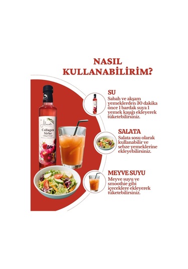 Collagen Kolajen Sirke Doğal Fermantasyon 500 Ml - Katkısız İçilebilir X2 Adet
