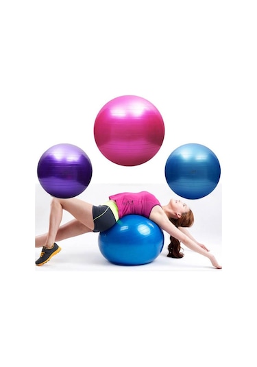 Büyük Boy Pilates Topu 65 CM Pilates Topu + Pompa Fuşya