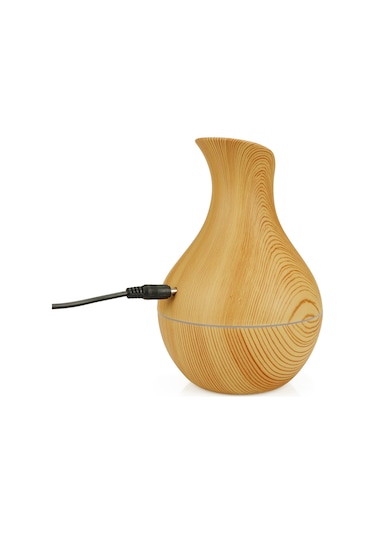 Dianziye Yx-060 Aromaterapi Usb Nemlendirici 130ml 35ml/saat 7 Renkli Led Işıklı Ahşap Desenli Ev Ofis Kullanıma Uygun