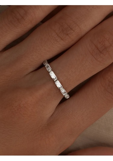 Marıola İnce Yüzük Yol Yapısı 925 Gümüş Ve Zirkonlardan 264680373 Gümüş