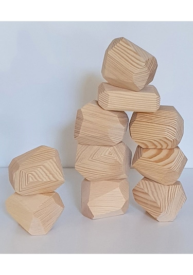 Tumi Ishi Ahşap Bloklar 10'lu Ham Boyasız Set Waldorf Denge ...