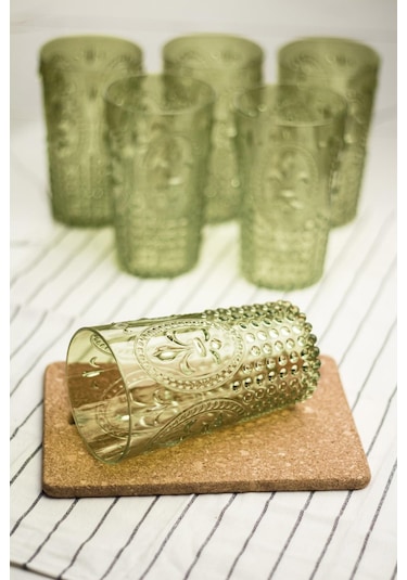 Akrilik Koyu Yeşil Tekli Uzun Bardak & Su Meşrubat Bardağı 750 Ml Büyük Boy & Cam Değildir Yeşil