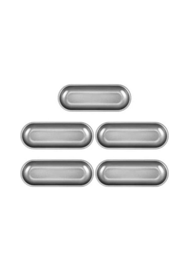 Ulzyvf Tava Sosis Karbon Kalıpları Gümüş Ev Ekmek Çelik Alet Seti 5 Adet Gümüş