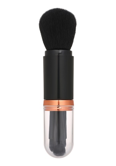 Qingmipy Dönüştürülebilir Uzatılabilir 4'lü Çift Taraflı Makyaj Fırçası Seti - Göz Farı, Dudak, Tonlama Ve Pudra Fırçası - Siyah