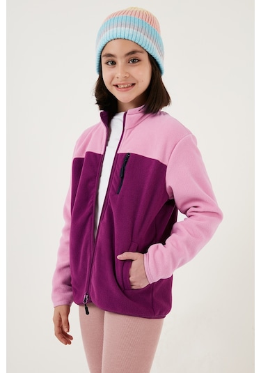 Lela Yumuşak Dokulu Fermuarlı Renk Bloklu Dik Yaka Cepli Hırka Unisex Çocuk Polar 5905001 Şeker Pembe-Mor Lela Yumuşak Dokulu Fermuarlı Renk Bloklu Dik Yaka Cepli Hırka Unisex Çocuk Polar 5905001 Şeker Pembe-Mor