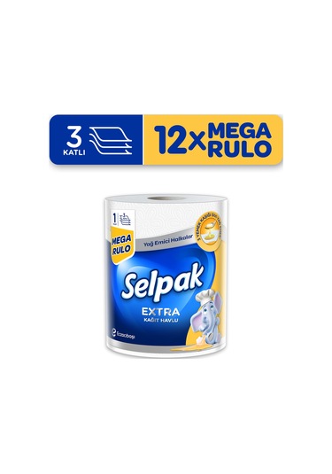 Selpak® 1 3 Yağ Emici Mega Rulo Havlu 12'li